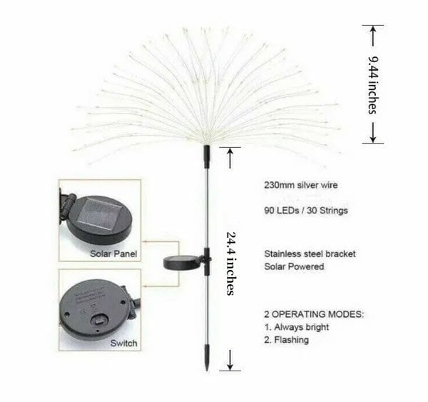 🔥LAST DAY 70% OFF🎁Waterproof Solar Garden Fireworks Lamp