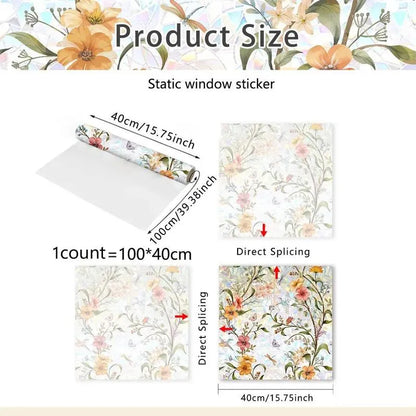 🌸Reflective floral pattern window film🌈