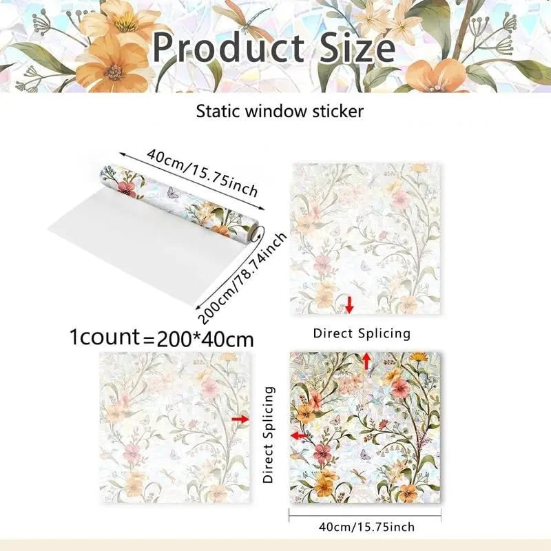 🌸Reflective floral pattern window film🌈